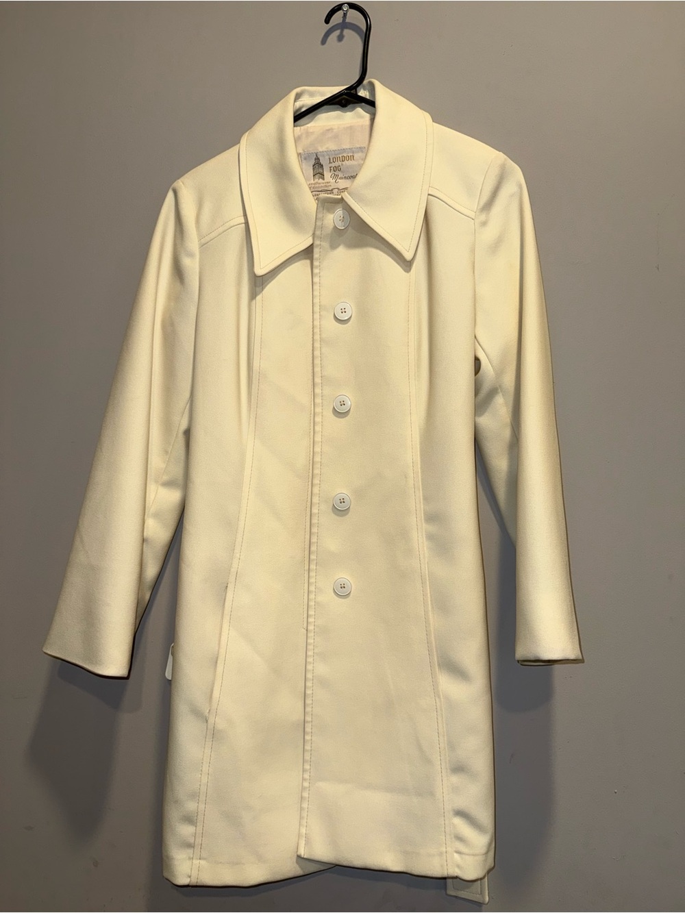 London Fog Cream Single-Breasted Vintage Trench coat